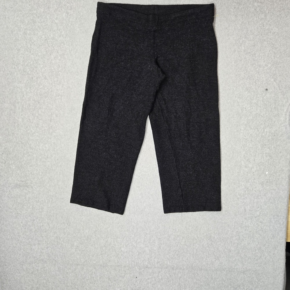 Eileen Fisher Women Pants M Black Fleece Cropped  23" Inseam